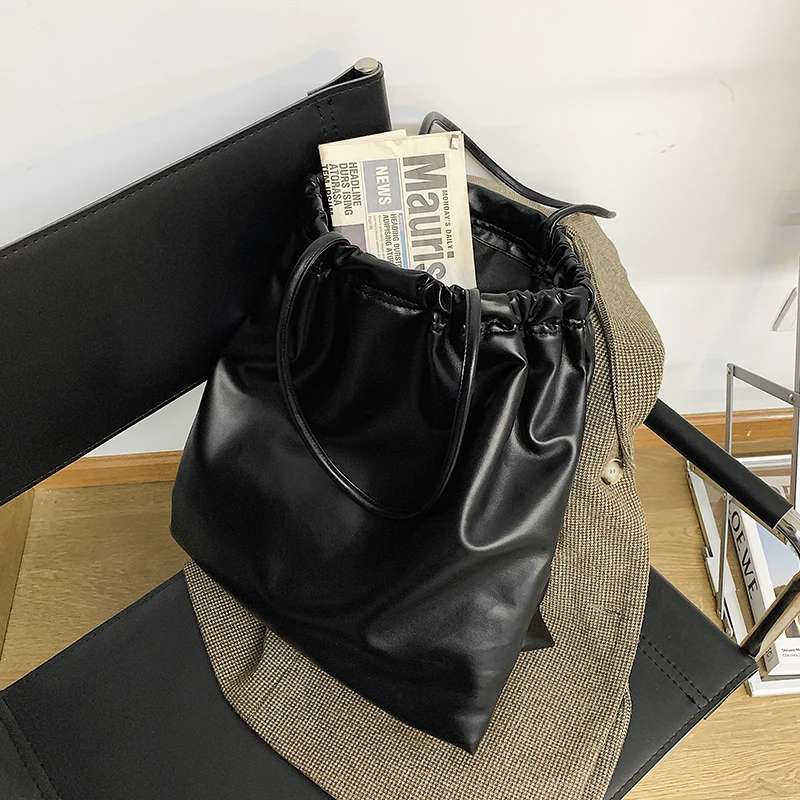 

с доставкой PU Leather Bucket Bags for Women 2020 Branded Shoulder Handbags and Purses Female Trending Cross Body
